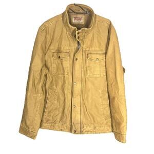 Vintage Levis Twill Jacket Men X-Large Tan Quilted Lined Trucker Utility Chore